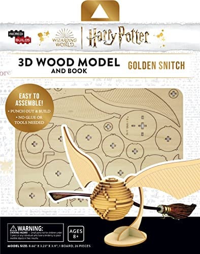 GOLDEN SNITCH 3D WOOD MODEL AND BOOK